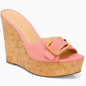 ‼️RARE‼️🎸VERONICA BEARD🎸🔥NWT🔥 DONATA PLATFORM WEDGE SANDAL in Dragonfruit—Size 8